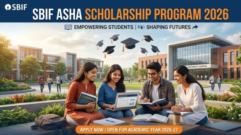 SBIF Asha Scholarship Program 2026 – Win  Up to ₹20 Lakh | Full Guide